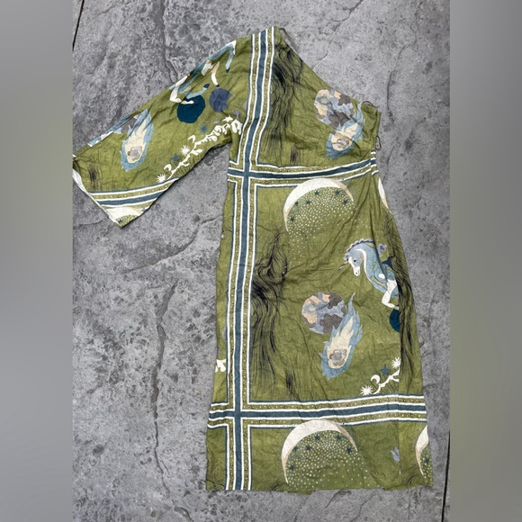 Zara Asymmetrical Olive green dress COLLECTION PRINTED bloggers collection - Picture 7 of 15